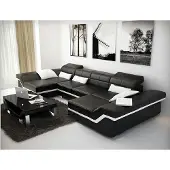 AEA Big Ledergarnitur Polster Ledersofa XXL Sofa mit USB Ecksofa Wohnlandschaft
