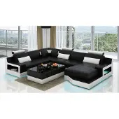AEA Ledersofa Couch Wohnlandschaft Ecksofa Eck Garnitur Design Modern Sofa L6005