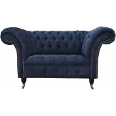 AEA Chesterfield Sofa 1,5 Sitzer Designer Couchen Couch Stoff Polster Textil
