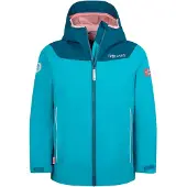 TROLLKIDS Girls Bergen Jacket Giacca antipioggia Bambini (104, turchese)
