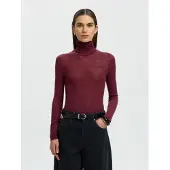 Selected Collo Alto Donne Rosso L