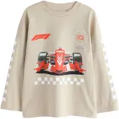 Next Maglietta 'F1' beige / rosso / nero / bianco