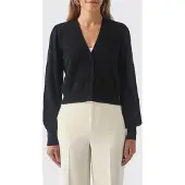 Twinset Cardigan traforato in cotone e cachemire con stampa a cuori e scollo a V
