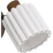 LINDBY Faretto da parete Shiloh, noce/beige, legno/lino, E14