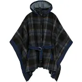 Desigual , poncho in denim a quadri, Poliestere, Marrone, U
