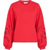Vila Visandy Round Neck Felpa A Maniche Lunghe