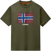 Napapijri Maglietta 'FLAG TIKI' blu / oliva / rosso vino / bianco
