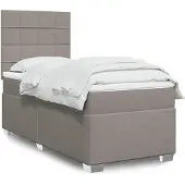 vidaXL Letto a molle con materasso Taupe 80x200 cm in tessuto