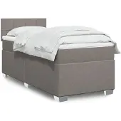 vidaXL Letto a molle con materasso Taupe 90x190 cm in tessuto