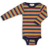 Engel Baby Long-Sleeved Bodysuit with Press Studs, Striped Bambini (62/68, variopinto)