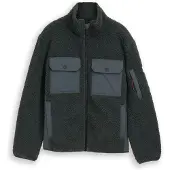 Tom Tailor Giacca di pile grigio basalto / verde scuro