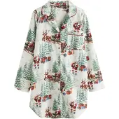 Next Camicia da notte écru / marrone / verde / rosso