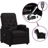 vidaXL Recliner elettrico in Pelle finta nera