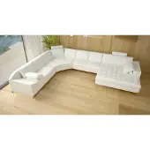 AEA Ledersofa Couch Wohnlandschaft Ecksofa Eck Garnitur Design Modern Sofa mit USB