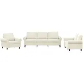 vidaXL Set divano 3 pezzi con cuscini in velluto crema