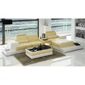 AEA Ledersofa Couch Wohnlandschaft Ecksofa Eck Garnitur Design Modern Sofa L6004D