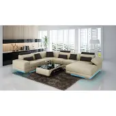 AEA Ledersofa Couch Wohnlandschaft Ecksofa Eck Garnitur Design Modern Sofa G8034