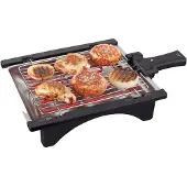 Jata BQ95 Barbecue elettrico. Perfetto per due persone. Assenza di fumi e odori. Staccabile. Griglia a 2 altezze. Vassoio in acciaio inox. Cottura sana. Con acqua.