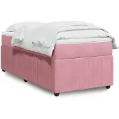 vidaXL Letto a molle con materasso rosa 80x200 cm in velluto