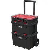 Keter 250927 Cassetta degli attrezzi Stack n Roll non assemblata nera