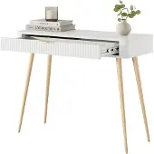 Dmora Katerara - Toeletta, 100x38x78h cm Bianco, un Cassetto
