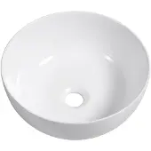 CERANO Lavabo in Vetroceramica Elio, da appoggio, bianco lucido, diametro 32 cm