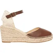 Alhamas Sandalo con cinturino 'Alpargata Cuña 7 cm' marrone scuro
