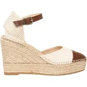 Alhamas Sandalo con cinturino 'Alpargata Cuña 10 cm' marrone