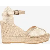 Alhamas Sandalo con cinturino 'Alpargata Cuña 10 cm' bianco