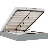 vidaXL Ottoman letto senza materasso grigio chiaro 140x190 cm tessuto