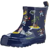 Playshoes Stivale di gomma blu scuro / marrone / giallo / rosso