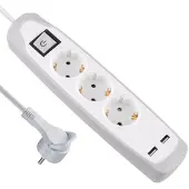Electraline Gummy 3+2usb Presa multipla trasparente taglia unica / Spina UE 220V trasparente taglia unica