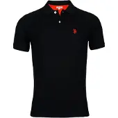 U.S. POLO ASSN. Maglietta rosso sangue / nero