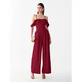 BWLDR Tuta jumpsuit 'Chessie' rosso vino