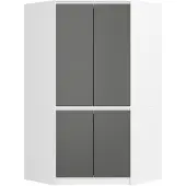 Akord Armadio Angolare 4 Ante Bianco/Grigio 100X50X180 Cm