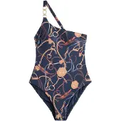 Next Costume intero beige / navy / blu chiaro / marrone