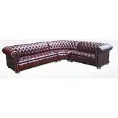 AEA Ecksofa Kirsche Ledersofa Polster Eck Couch Garnitur Sitz Design Chesterfield