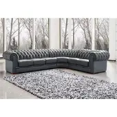 AEA Chesterfield Ecksofa Sofa Couch Ledersofa Polster Eck Couch Garnitur Design #334