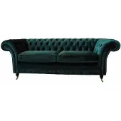 AEA Chesterfield Polster 3 Sitzer Textil Couchen Sofa Dreisitzer Couch Samt