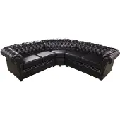 AEA Hochwertige Leder Sofa Chesterfield Couch Polster Eck Garnitur Sitz Ecke