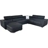 AEA Designer Wohnlandschaft Eckcouch +USB Sofa Polster Ledersofa Sofas Schwarz