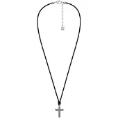 Fossil Collana nero / argento