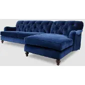 AEA Ecksofa Sofa Couch Polster Blaue Chesterfield Eck Garnitur Couchen Sitz Textil