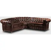 AEA Klassische Ecksofa Ledersofa Polster Eck Sofa Couch Ecke Garnitur Braune Sofas