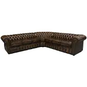 AEA Chesterfield Ledersofa Sofa Polster Eckcouch Sitz Ecke Garnitur Polster Couchen