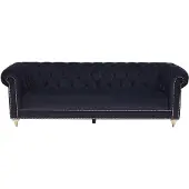 AEA Chesterfield 4 Sitzers Klassische Luxus Barock Rokoko Sofa Leder Couch