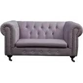 AEA Chesterfield 2 Sitzers Klassische Luxus Barock Rokoko Sofa Leder Couch