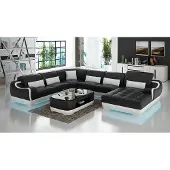 AEA Ledersofa Polster Sitz Eck Sofa Garnitur Wohnlandschaft Wohnzimmer Couch G8025