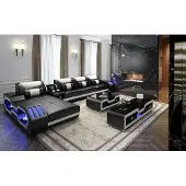 AEA Edle Luxus Couch Ecksofa Wohnlandschaft Multifunktions Couchen Sofa USB Licht