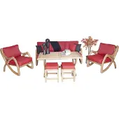 AEA Designer Outdoor Garnitur Sofagarnitur Robuster Esstisch Edle Garten 2x Hocker